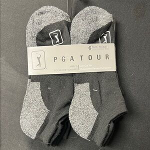 PGA Tour Men's Athletic Socks - Black and Gray 6-Pack